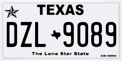 TX license plate DZL9089