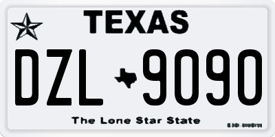 TX license plate DZL9090