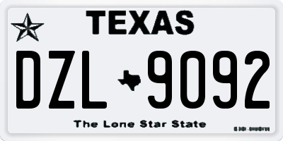TX license plate DZL9092