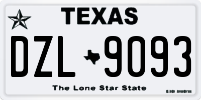 TX license plate DZL9093