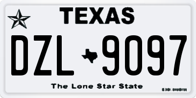 TX license plate DZL9097