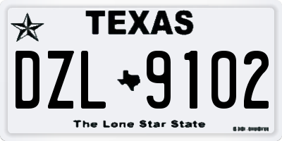 TX license plate DZL9102