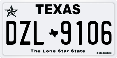 TX license plate DZL9106