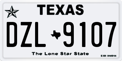 TX license plate DZL9107