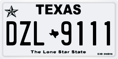 TX license plate DZL9111