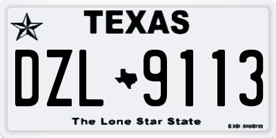 TX license plate DZL9113