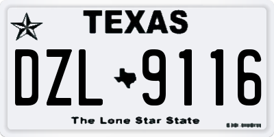 TX license plate DZL9116