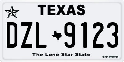 TX license plate DZL9123