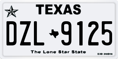 TX license plate DZL9125