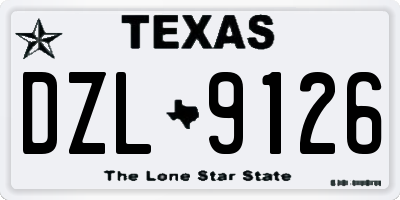 TX license plate DZL9126