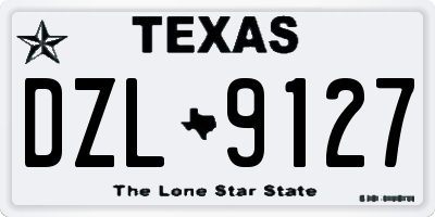 TX license plate DZL9127