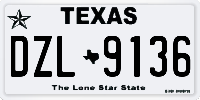 TX license plate DZL9136