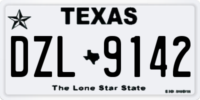 TX license plate DZL9142
