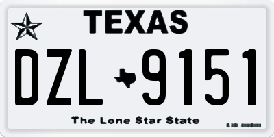TX license plate DZL9151