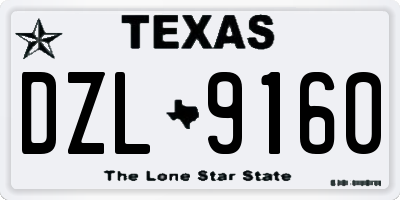 TX license plate DZL9160