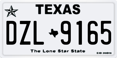 TX license plate DZL9165
