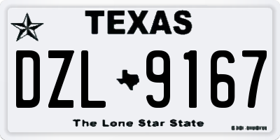 TX license plate DZL9167