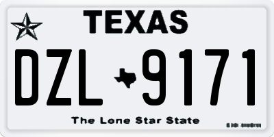 TX license plate DZL9171