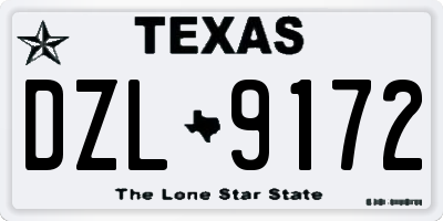 TX license plate DZL9172