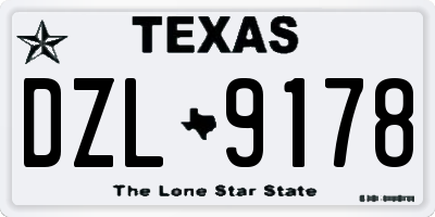 TX license plate DZL9178