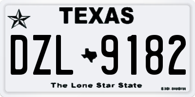 TX license plate DZL9182