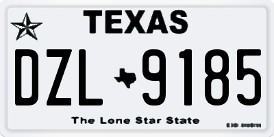 TX license plate DZL9185