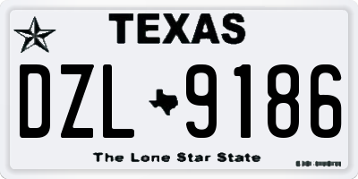 TX license plate DZL9186