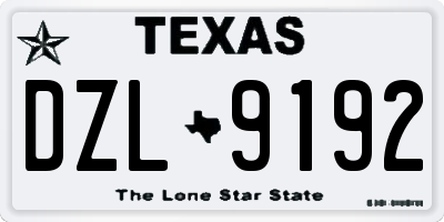 TX license plate DZL9192