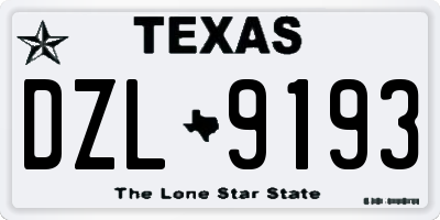 TX license plate DZL9193