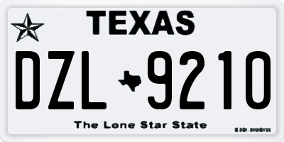TX license plate DZL9210
