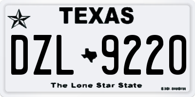 TX license plate DZL9220