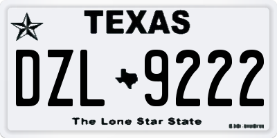 TX license plate DZL9222