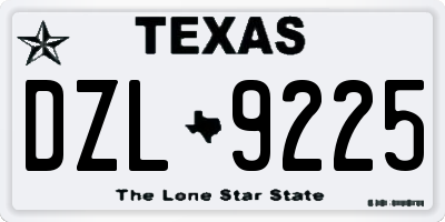 TX license plate DZL9225