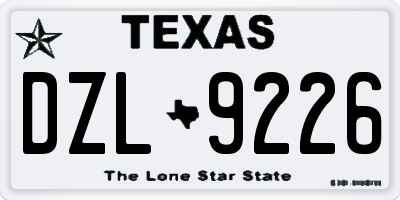 TX license plate DZL9226
