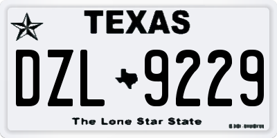 TX license plate DZL9229