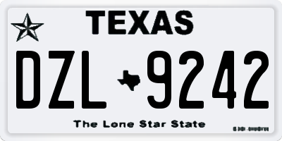 TX license plate DZL9242