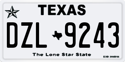 TX license plate DZL9243