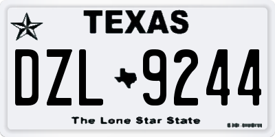 TX license plate DZL9244