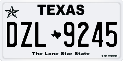 TX license plate DZL9245