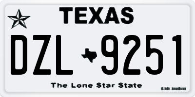 TX license plate DZL9251
