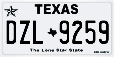 TX license plate DZL9259
