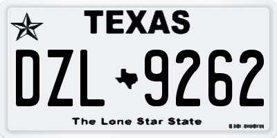 TX license plate DZL9262