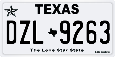 TX license plate DZL9263