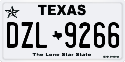 TX license plate DZL9266
