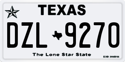 TX license plate DZL9270