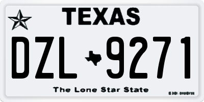 TX license plate DZL9271