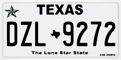 TX license plate DZL9272