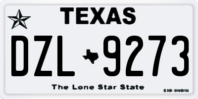 TX license plate DZL9273