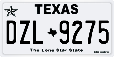 TX license plate DZL9275