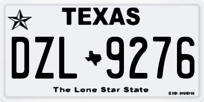 TX license plate DZL9276
